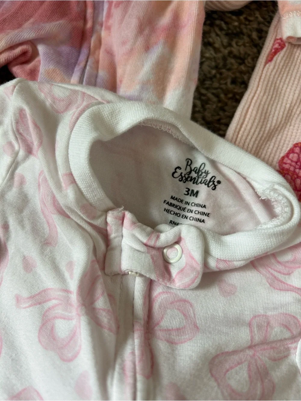 Baby Girl Footed One-Piece Sleepers - 5 Pack